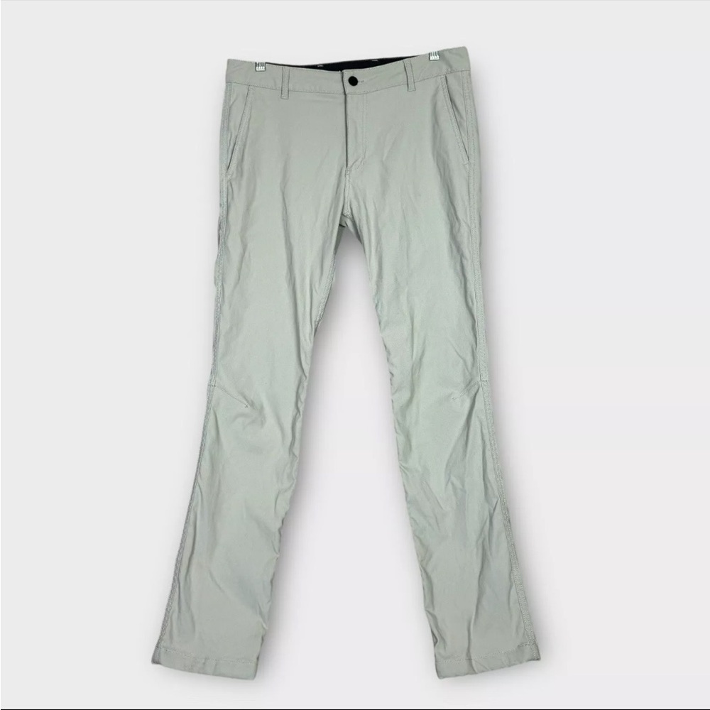 Western Rise Slim Fit Pants Chinos Mens Size 32x32 Light Gray Performance Office